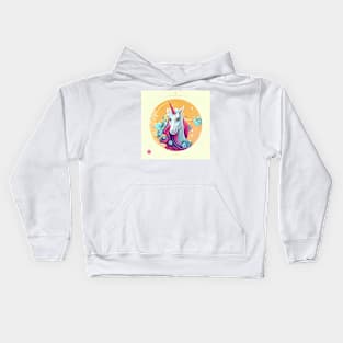 Cute unicorn with colourful design Kids Hoodie